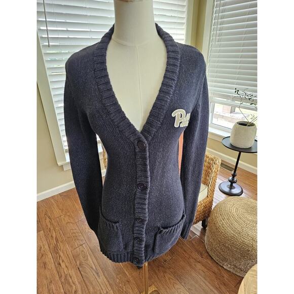 Bruzer Renu Women's Pittsburgh University Cardigan Sweater Size S EUC Navy - Picture 4 of 13